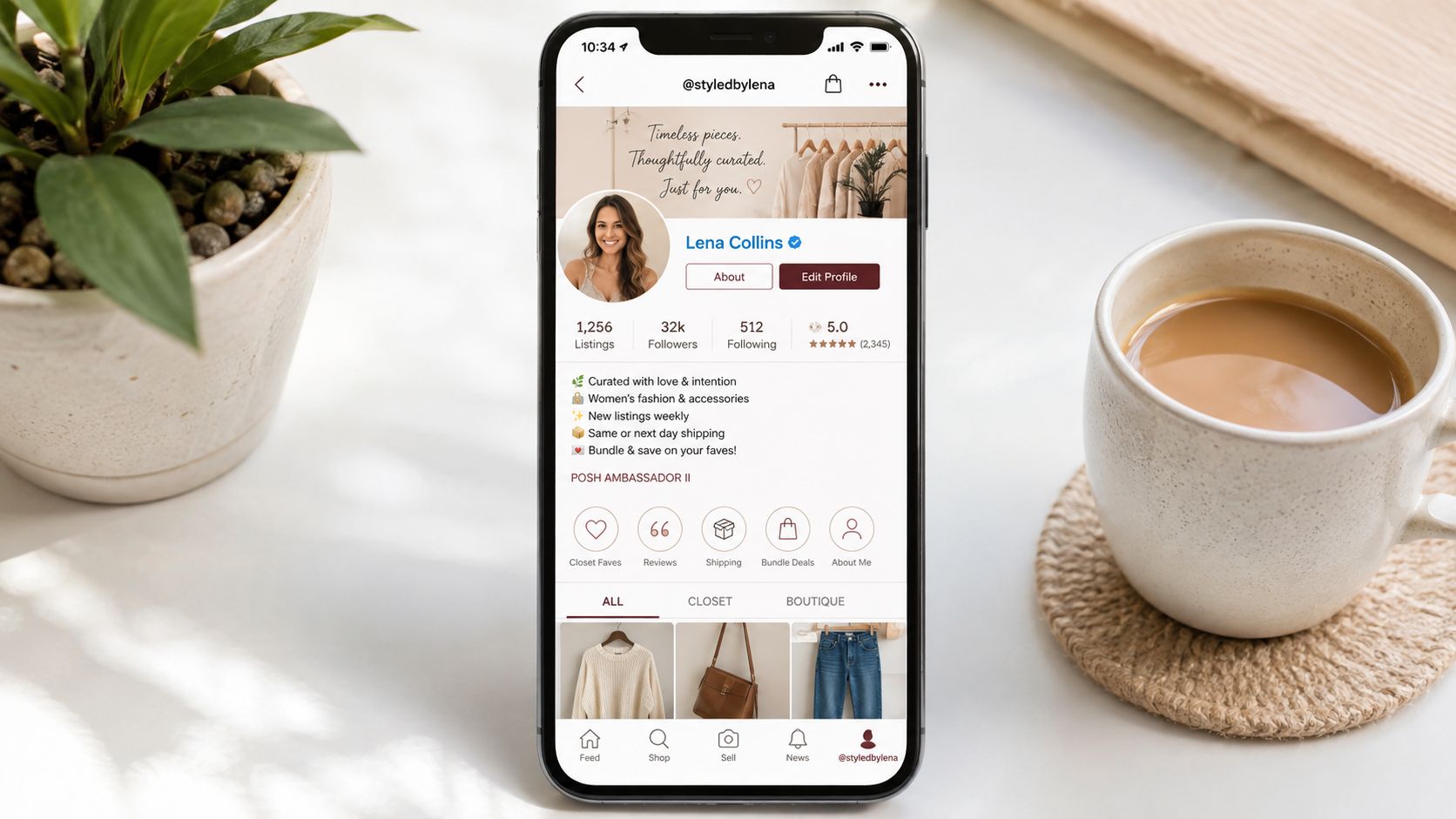 Screenshot from https://poshmark.com/account/profile