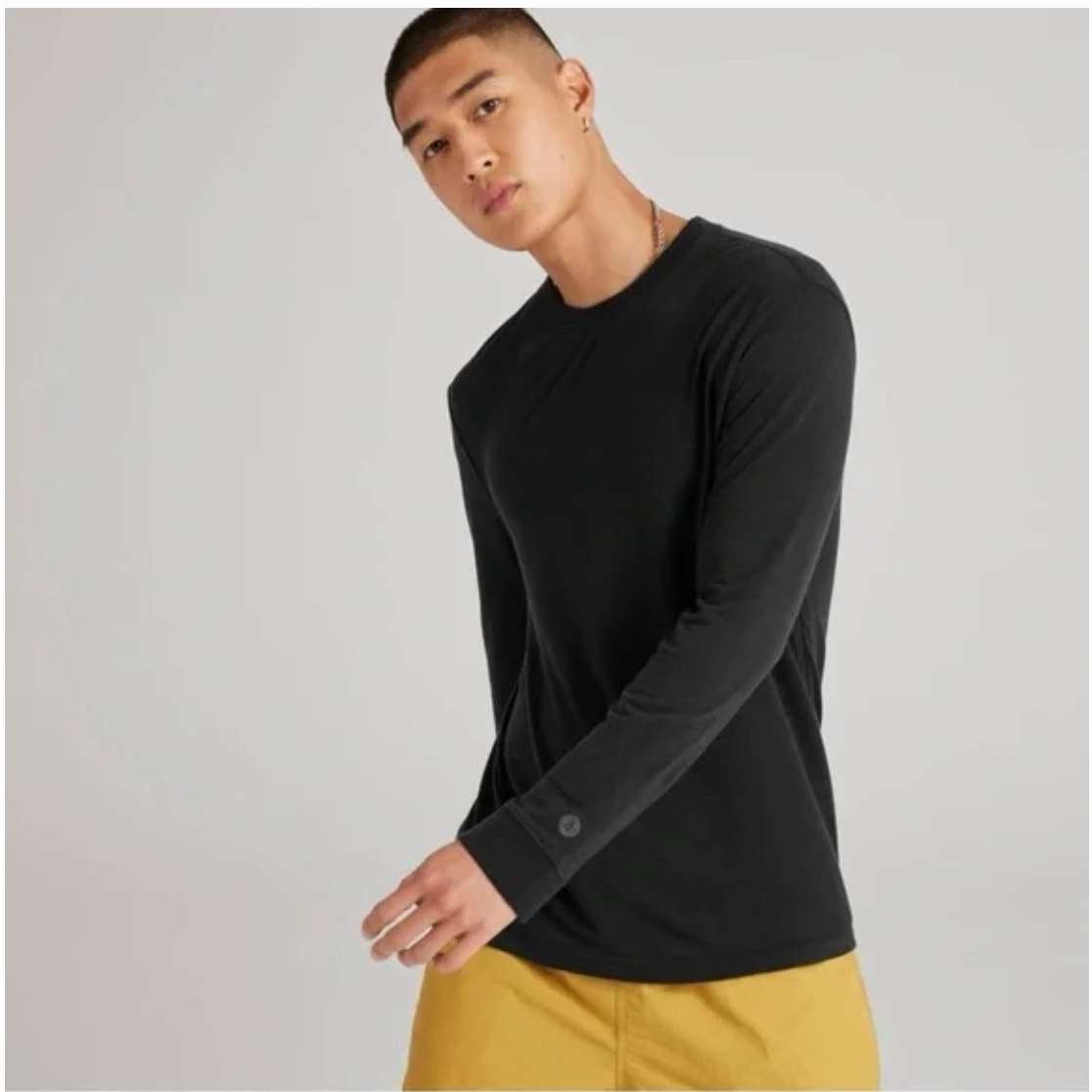 Allbirds NWT Sea Long Sleeve Black Pullover Crew Neck Tee Size 2XL