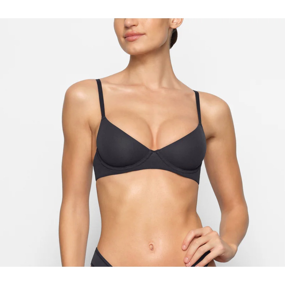 Skims NWT Black Seamless Sculpt Demi Cup Bra Size 34D