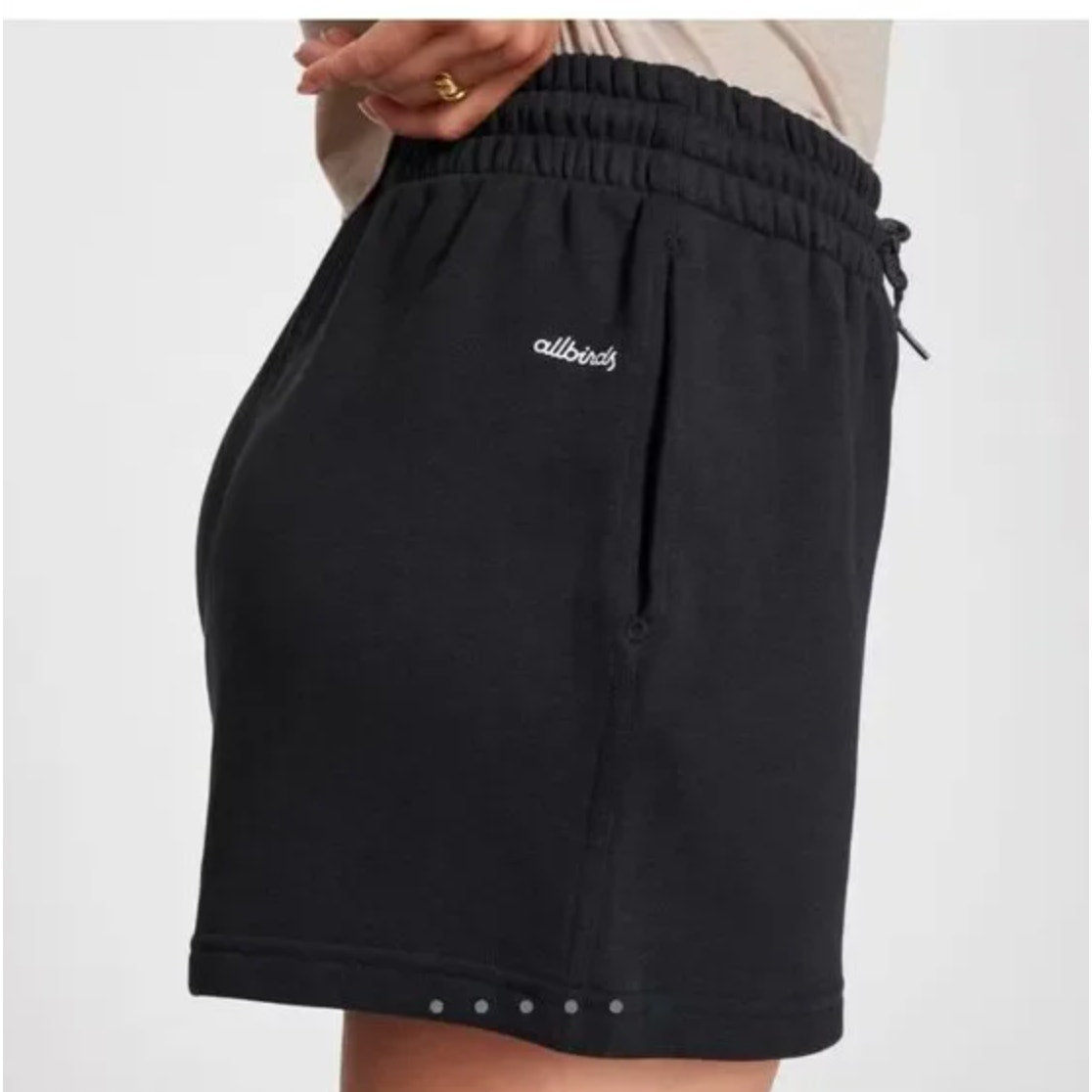 Allbirds NWT R&R Natural Black Elastic Waist Sweat Shorts X-Large