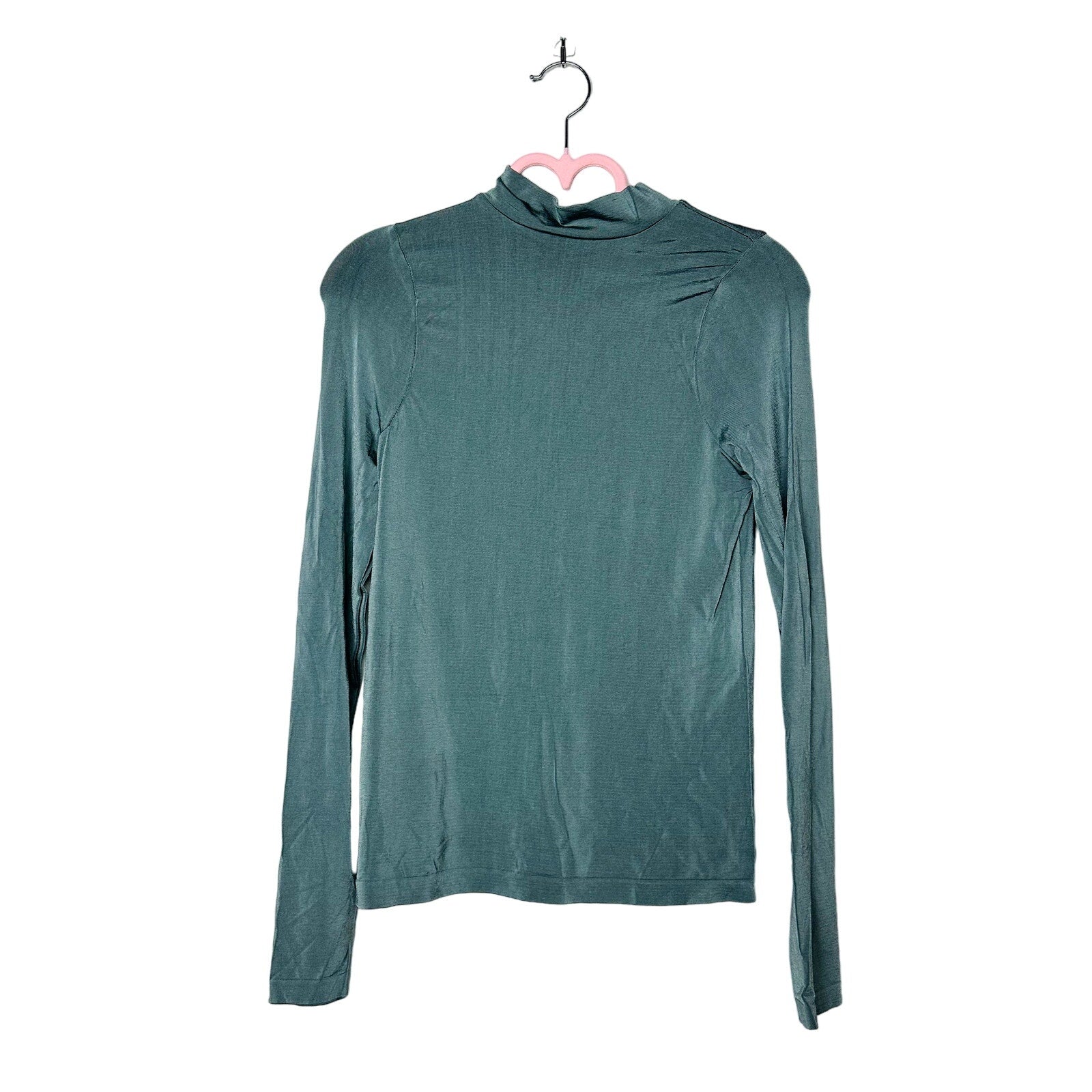 Free People Intimately NWOT Green Mock Neck Long Sleeve Knit Shirt Size M/L