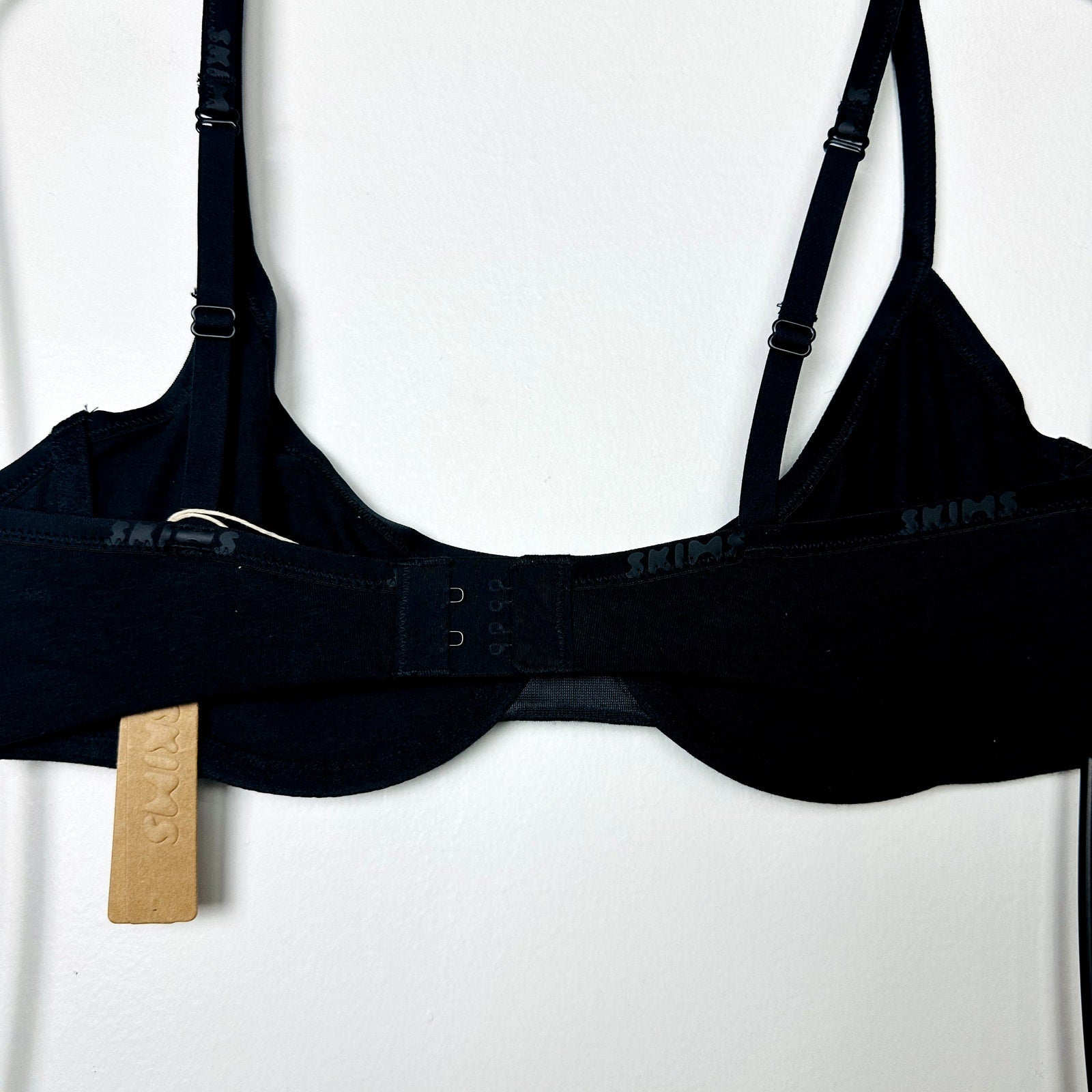 Skims NWT Cotton Logo Underwire Demi Bra in Soot Size 34C