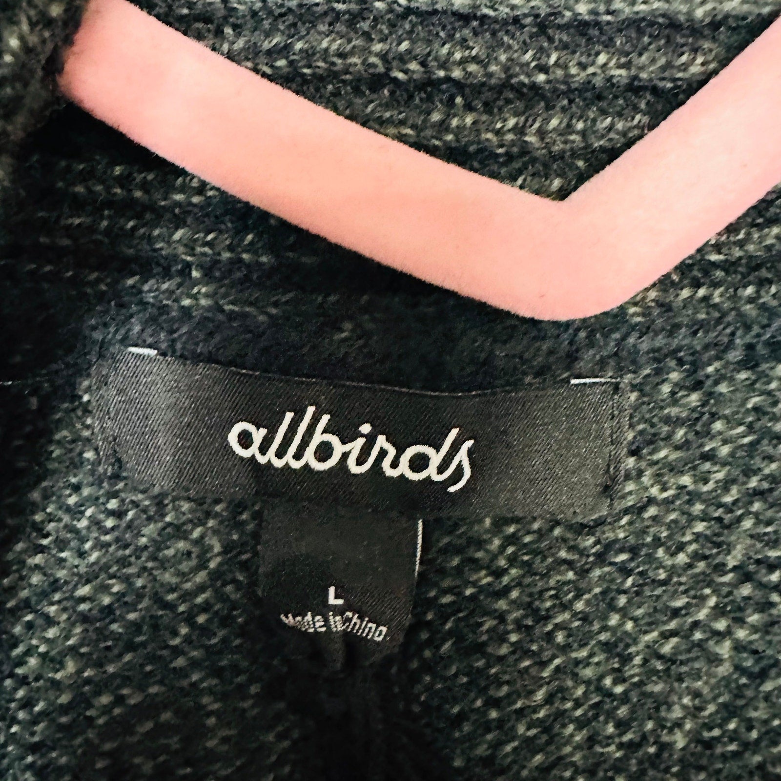 Allbirds NWT Wool Natural Black Open Front Long Cardigan Size Large