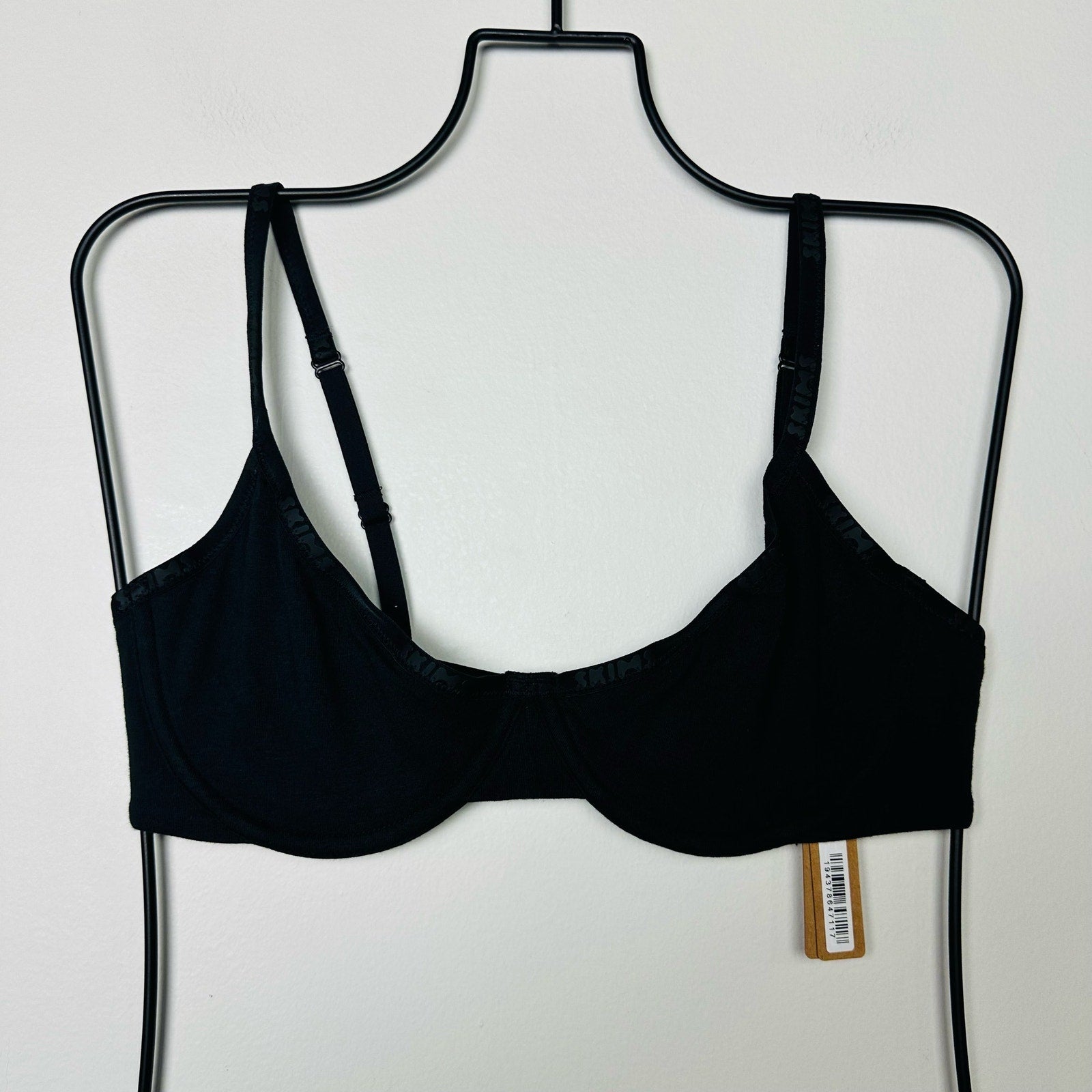 Skims NWT Cotton Logo Underwire Demi Bra in Soot Size 34C