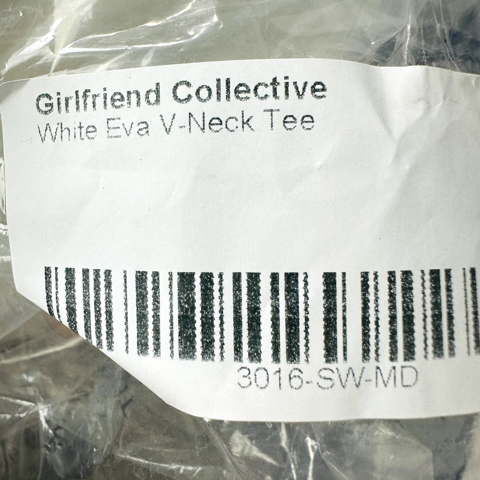 Girlfriend Collective NWT Unisex V-neck T-Shirt Top White Size M