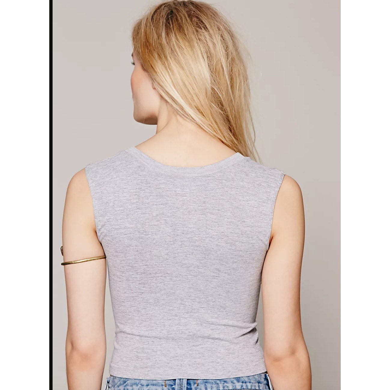 Free People Intimately NWOT Gray Seamless Cropped Muscle Tank Size XS/S