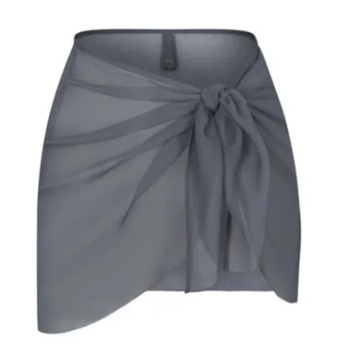 Skims NWT Gunmetal Crinkle Silk Cover Ups Wrap Skirt Size 4X