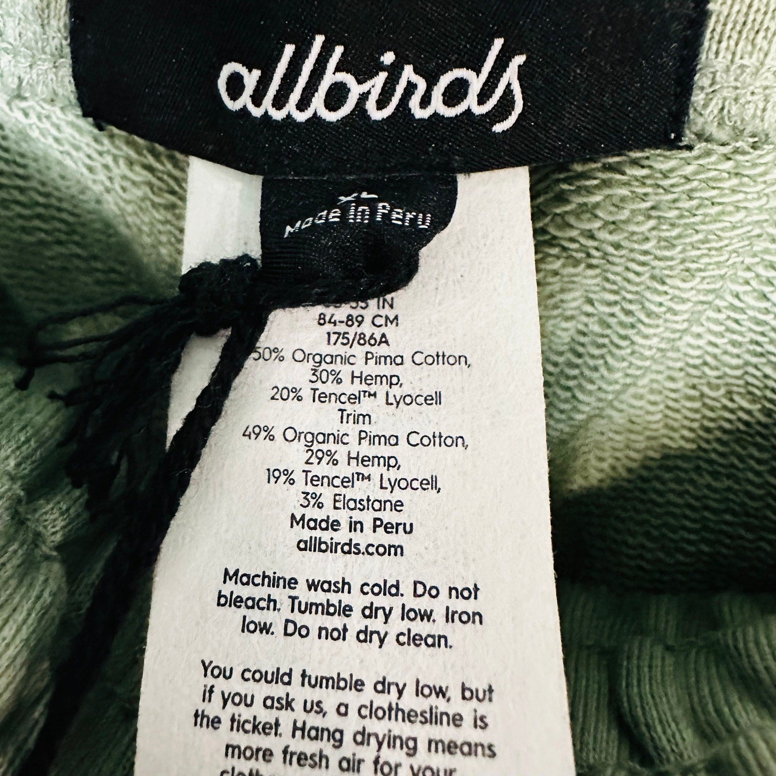 Allbirds NWT Hazy Pine Green R&R Sweatpants Drawstring Jogger Size XL