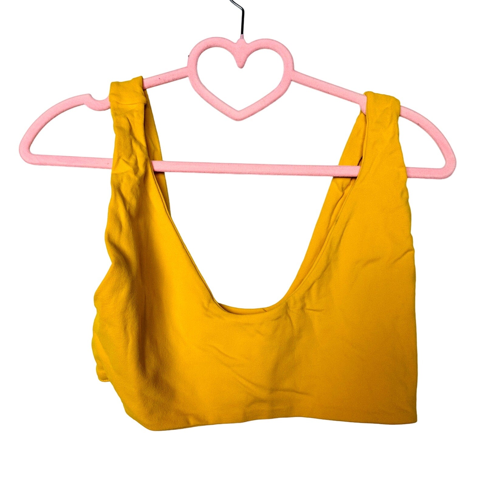 Free People NWOT Wireless Unpadded Sports Bra Mustard Yellow Size M/L