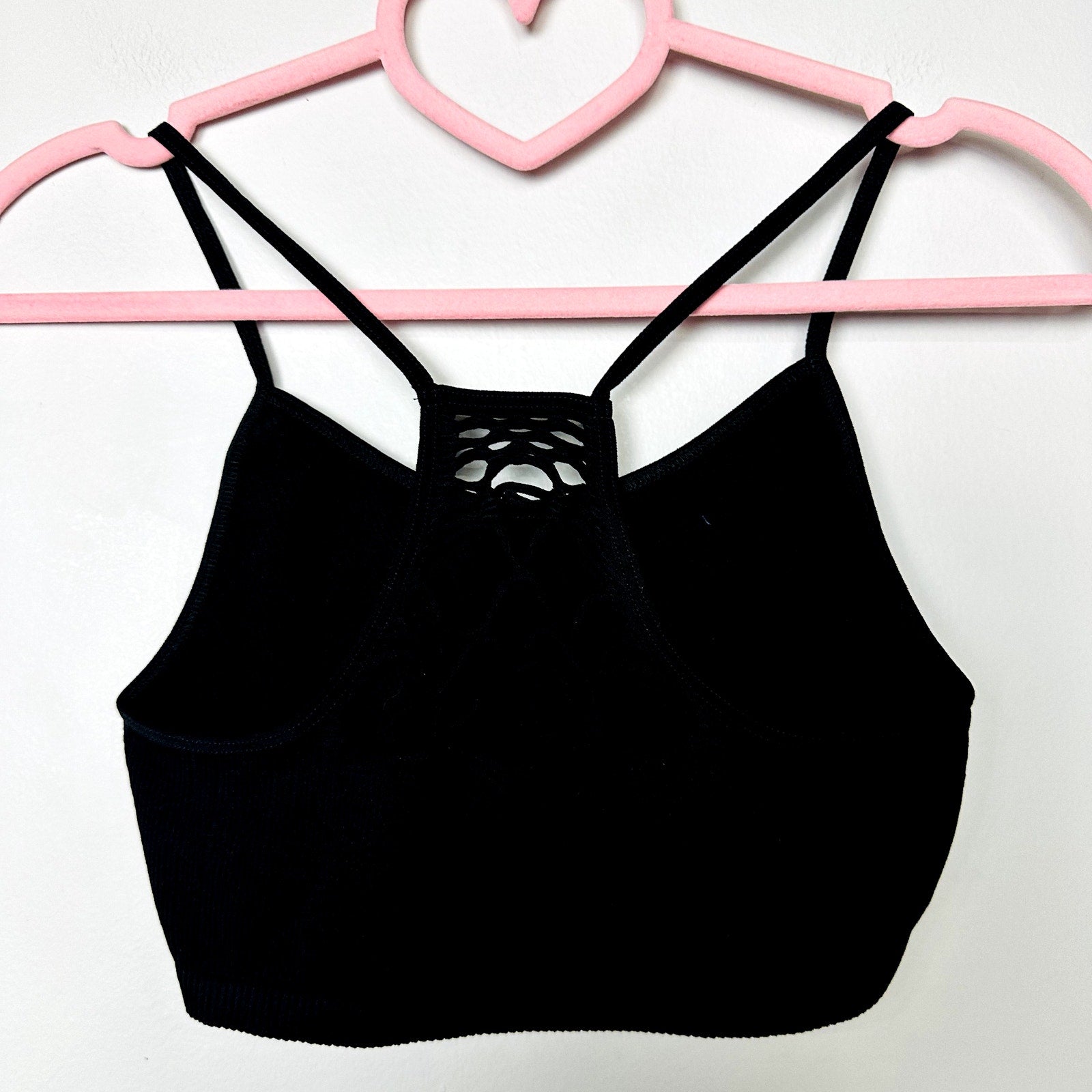 Free People Intimately NWOT Black Racerback Bralwtte Bra Black Size M/L