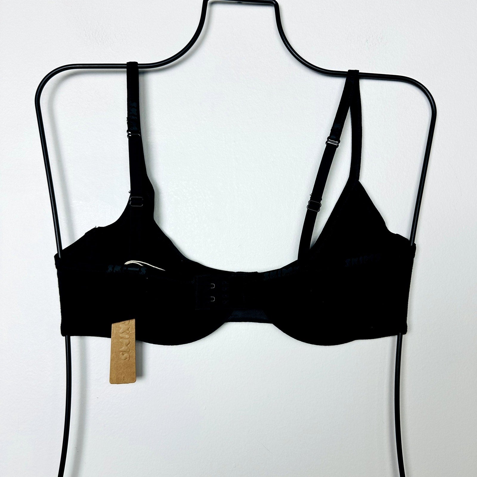 Skims NWT Cotton Logo Underwire Demi Bra in Soot Size 34C