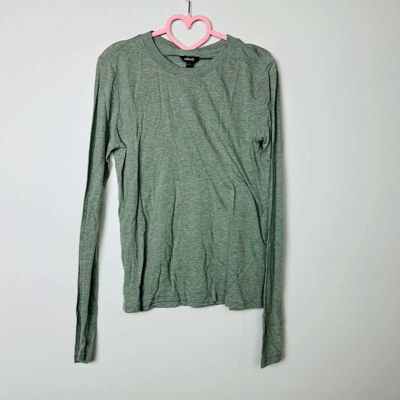 Allbirds NWT Top Hazy Pine Sea Green Long Sleeve Pullover Crew Neck Tee Size M