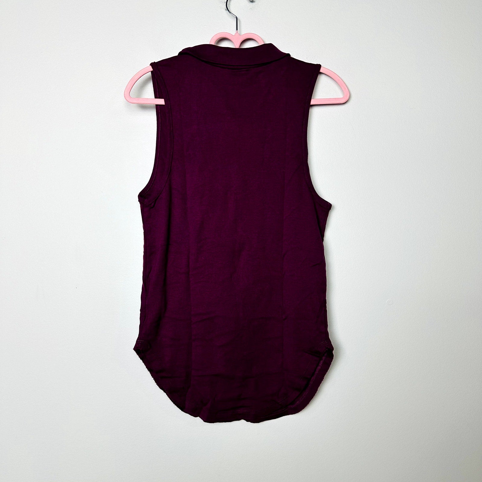 Free People NWOT Purple LA Livin Mock Turtleneck muscle tank top Size XS