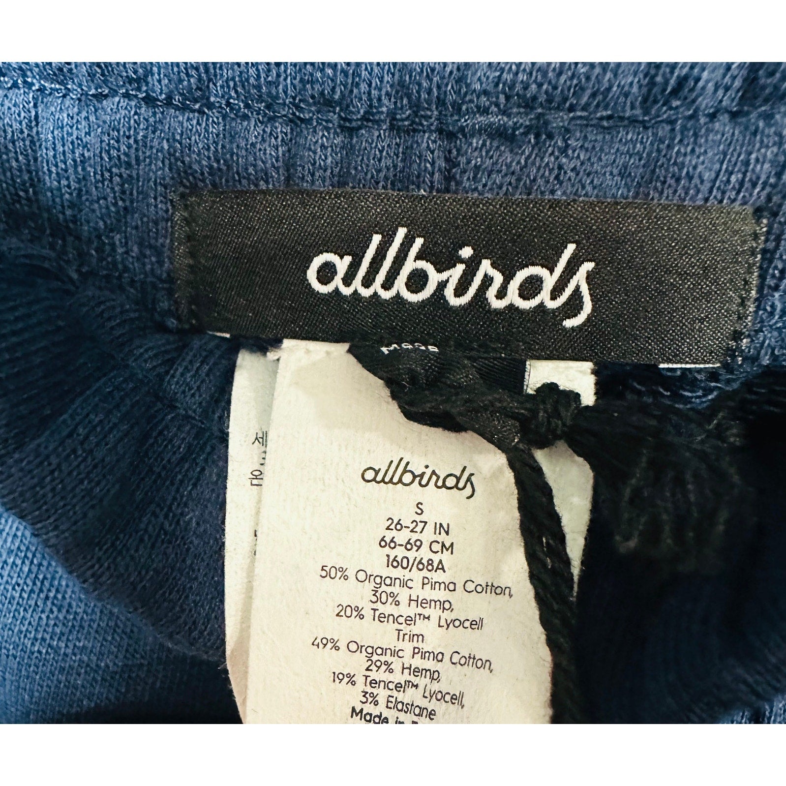 Allbirds NWT True Navy R&R Sweatpants Drawstring Jogger Size Small