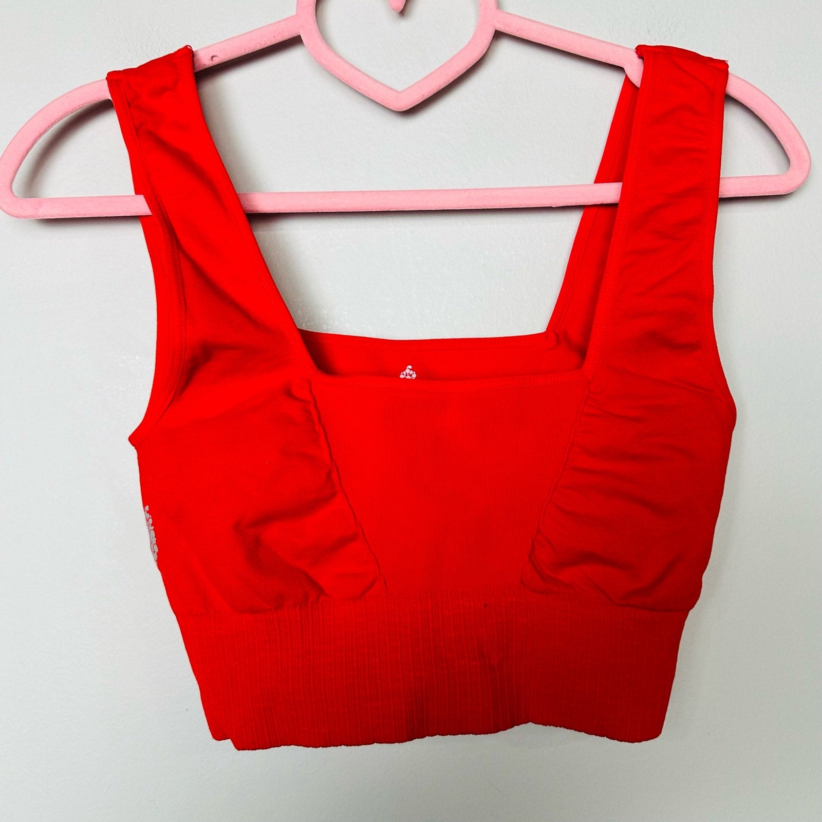 Free People NWOT Good Karma Square Neck Active Bra Red Size M/L