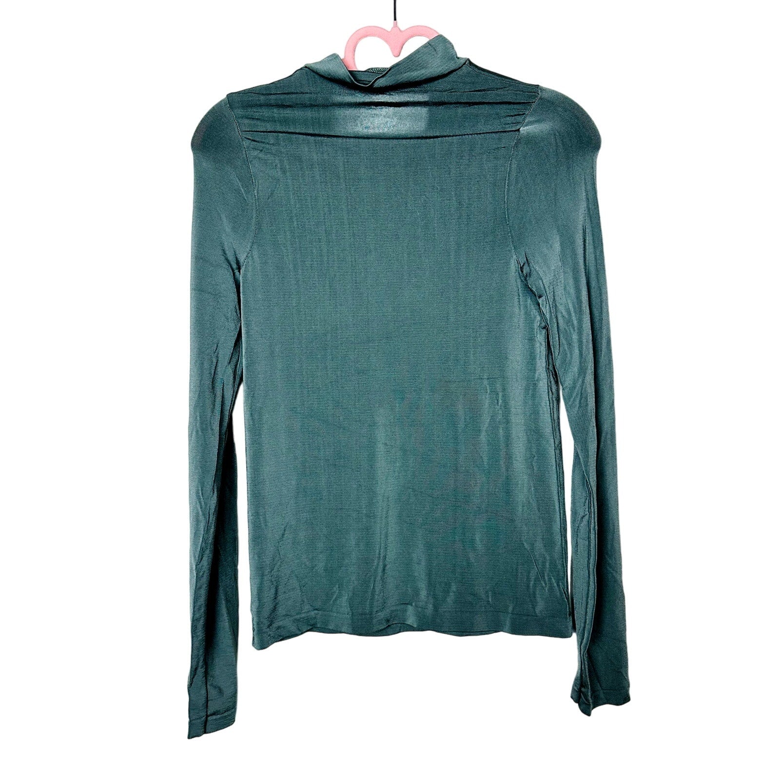 Free People Intimately NWOT Green Mock Neck Long Sleeve Knit Shirt Size M/L