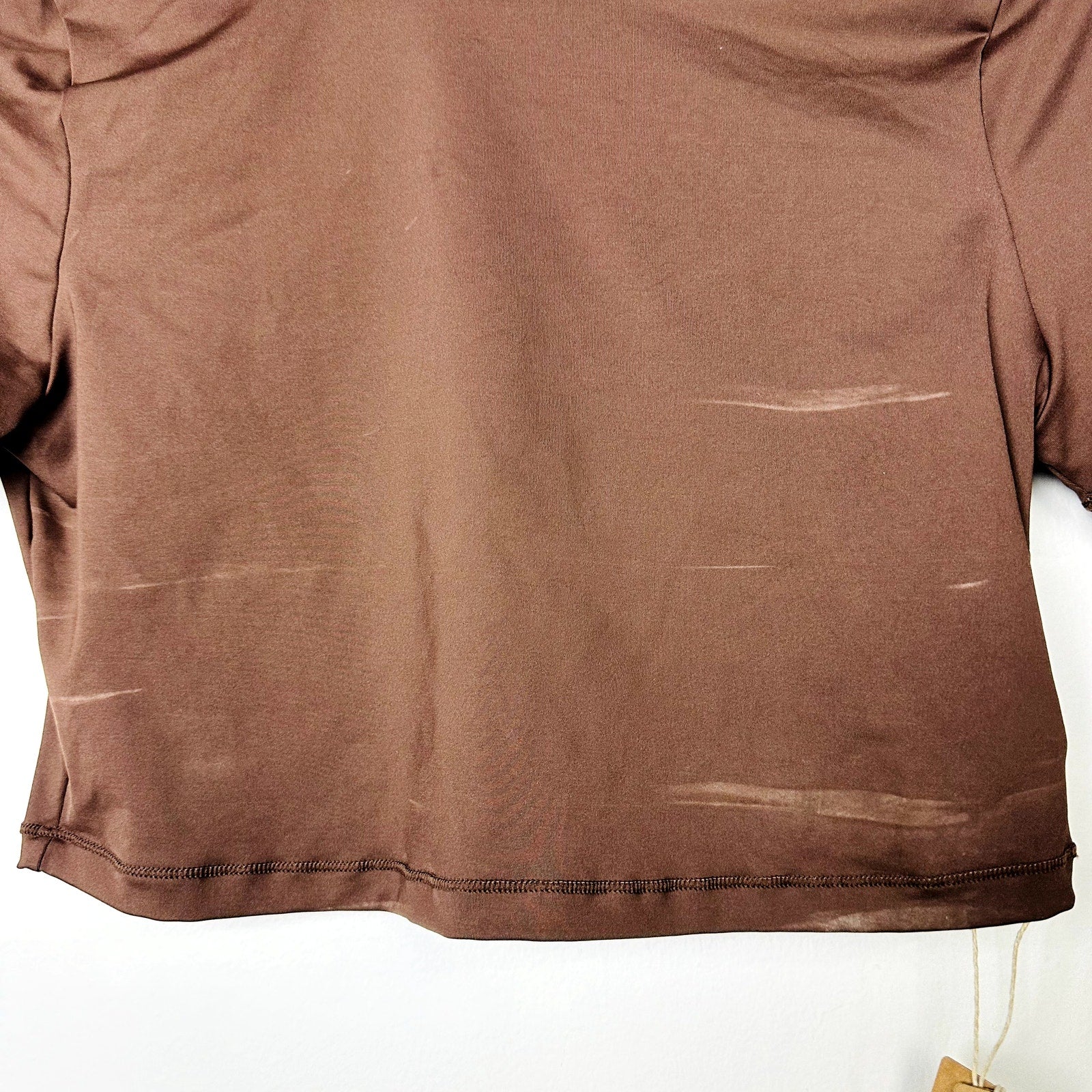 Skims NWT Cocoa Recycled Swim Crop Top Crew Neck T-Shirt Size Large