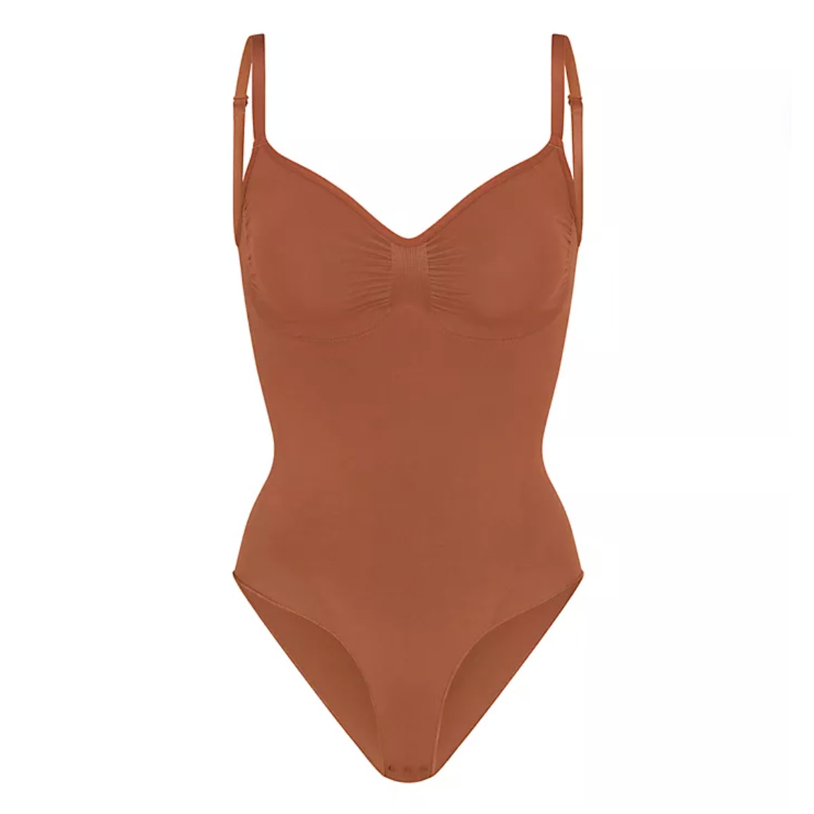 Skims NWT Everyday Sculpt Bronze Shapewear Adjustable Strap Bodysuit Size Small