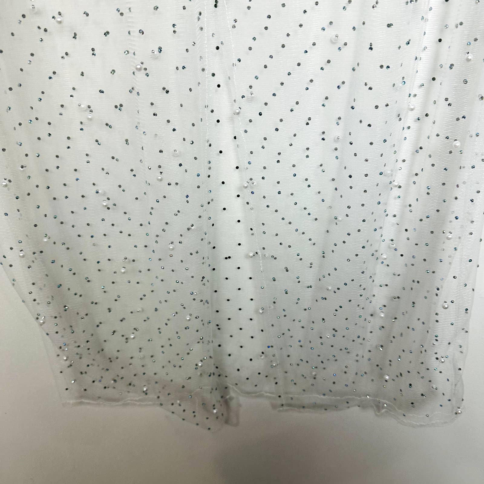 Lulus NWT Sparkling Waters Rhinestone and Pearl Midi Swim Cover-Up Large