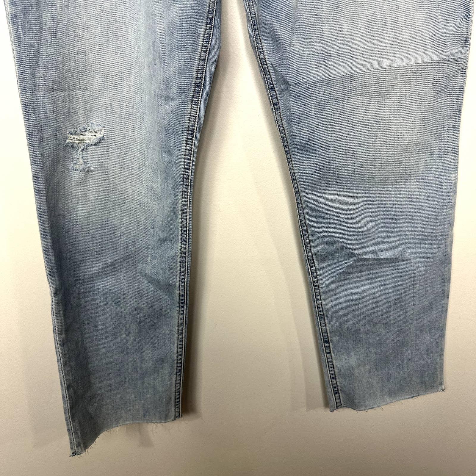 rag & bone NWT Nina High Rise Ankle Cigarette Denim Jeans Jade W/ Holes Size 32